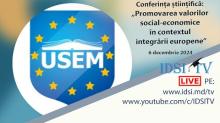 06.12.24, 10:00 | Promovarea valorilor social-economice în contextul integrării eu. Ședința plenară.